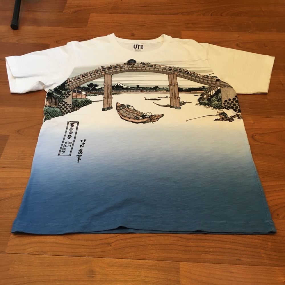 UNIQLO UT Graphic Tee - Hokusai Blue - Size M